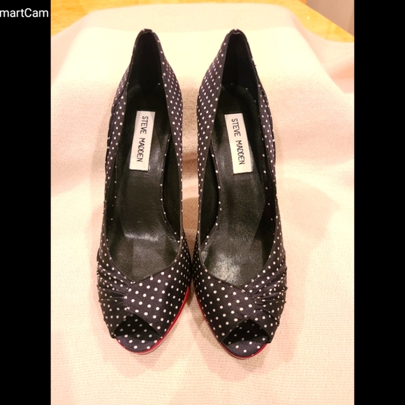 Steve Madden Polka Dot Peep Toe Heels - Picture 2 of 7